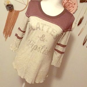 Lattes& Lipstick 💄 baseball tee!